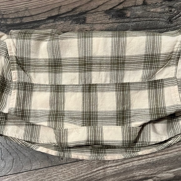 Zara cotton shirt baby boy 12-18 months new plaid khaki ecru - Picture 6 of 9